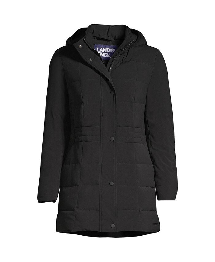 

Стеганое пуховое пальто Petite Stretch Lands' End, черный