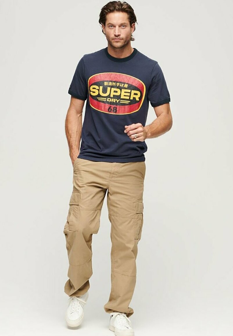 

Футболка с принтом WORKWEAR GASOLINE LOGO Superdry, синий