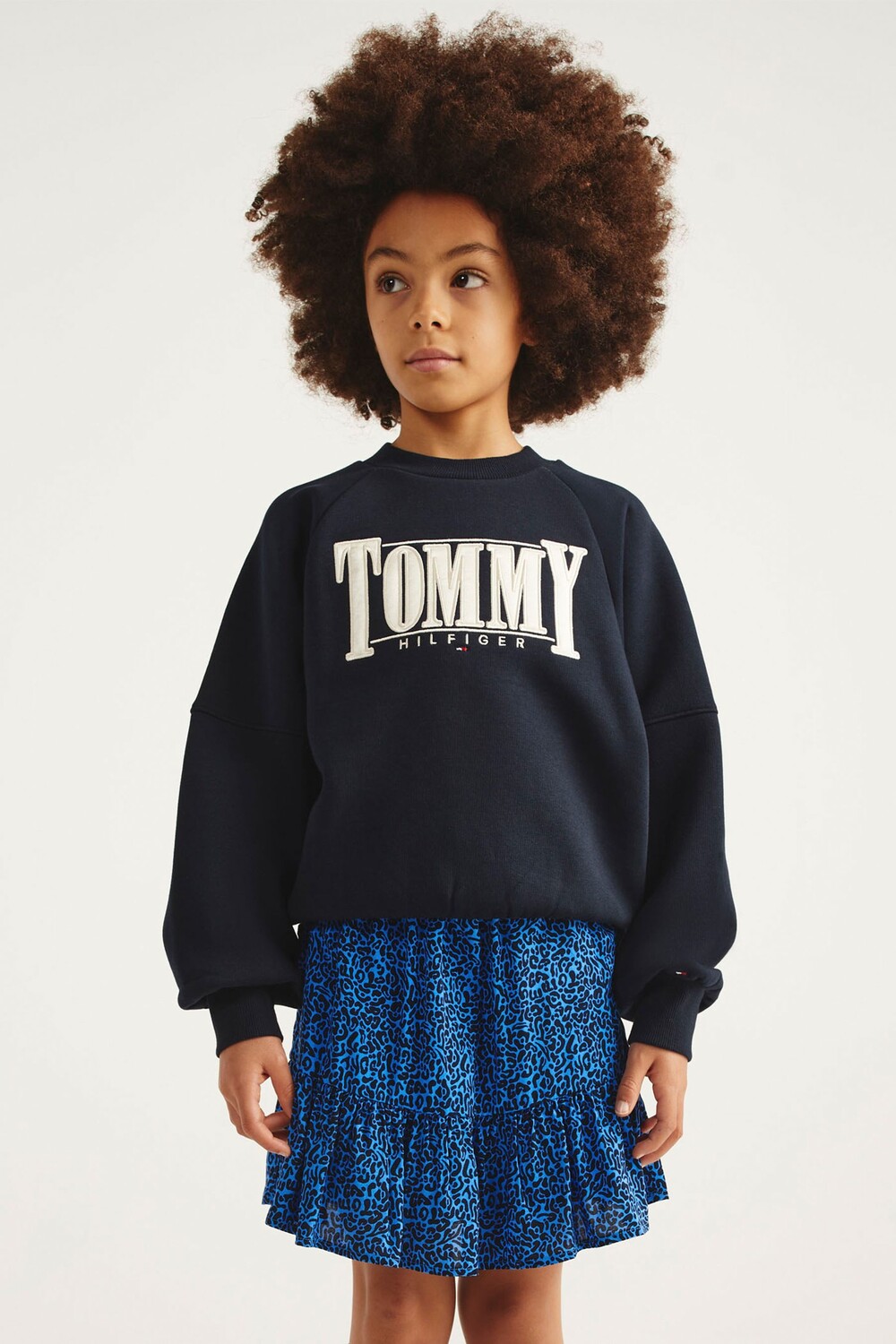 

Синий атласный свитер с логотипом Tommy Hilfiger, синий