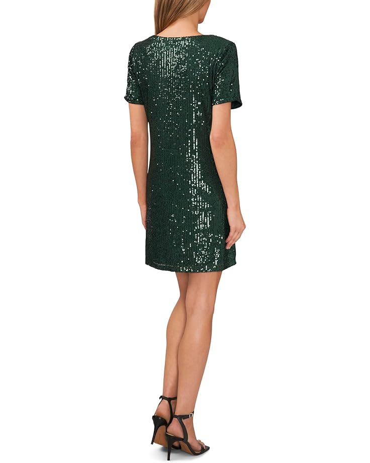 Платье CeCe Short Sleeve Sequin Shirtdress, цвет Alpine Green