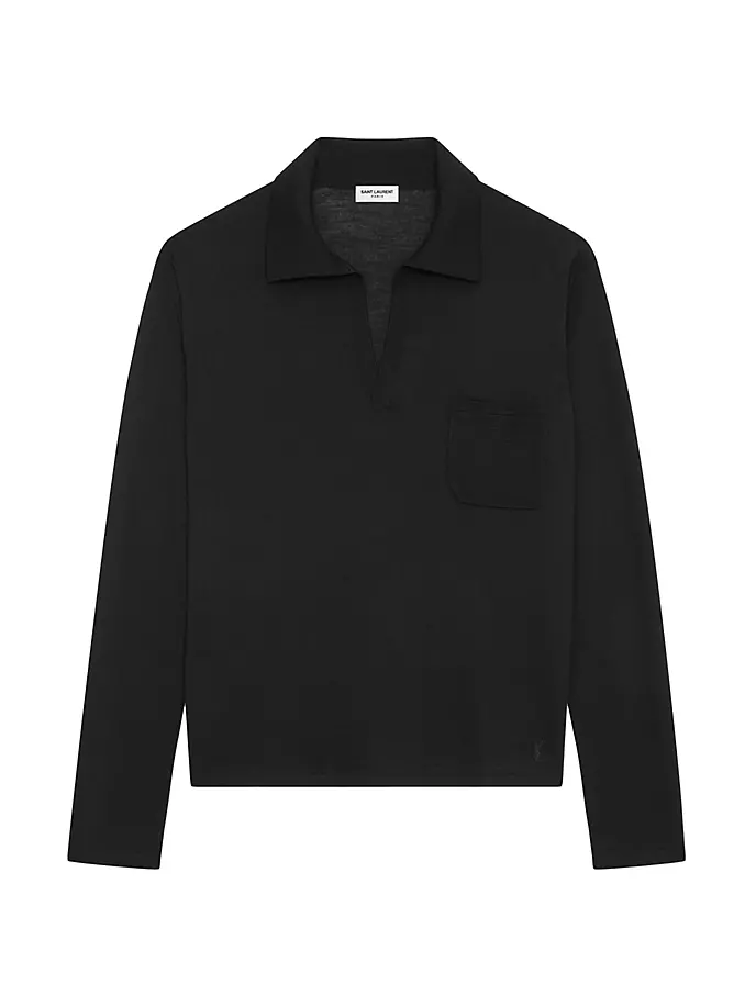 Шерстяная рубашка-поло Cassandre Saint Laurent, черный
