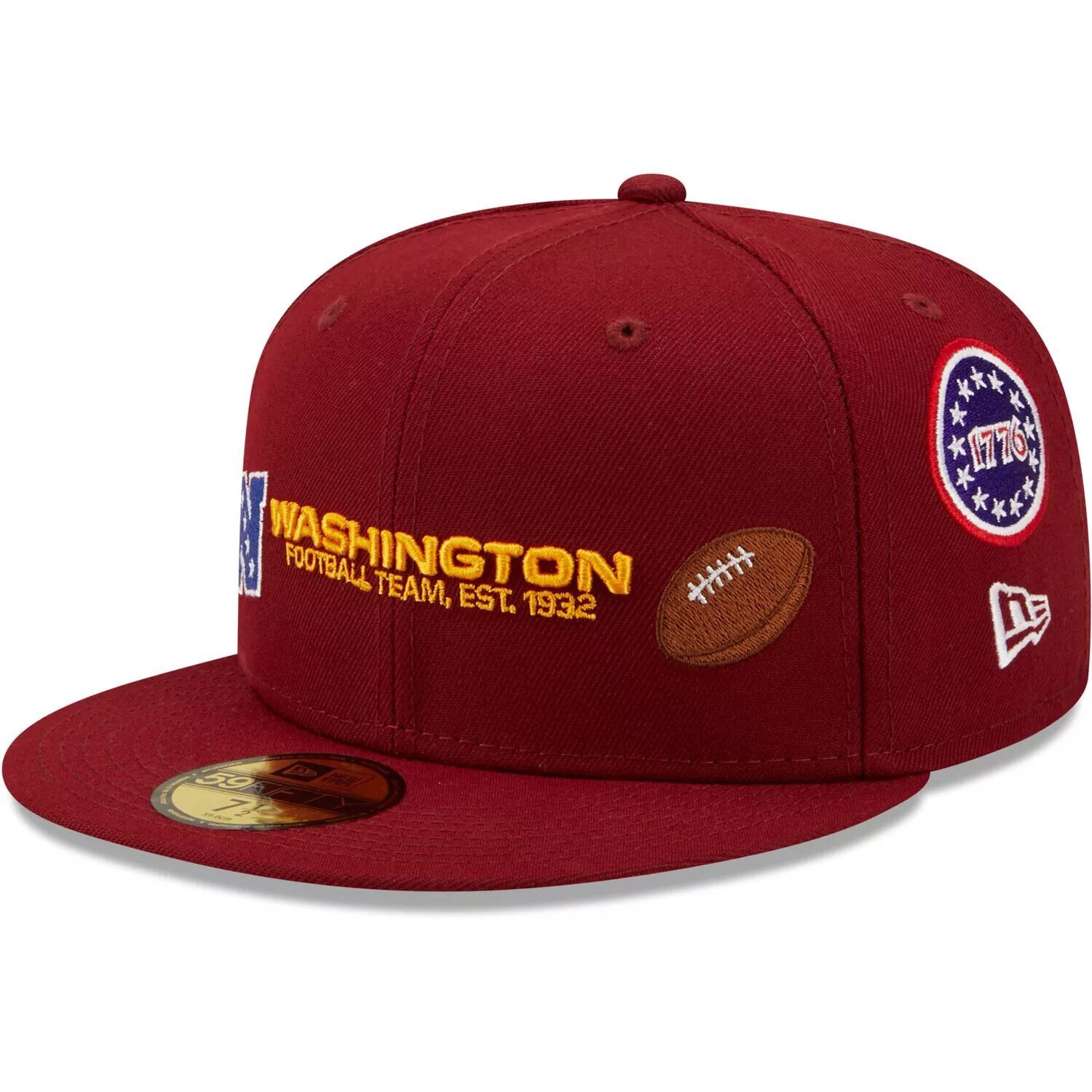

Мужская облегающая шляпа New Era бордового цвета Washington Football Team Team Local 59FIFTY