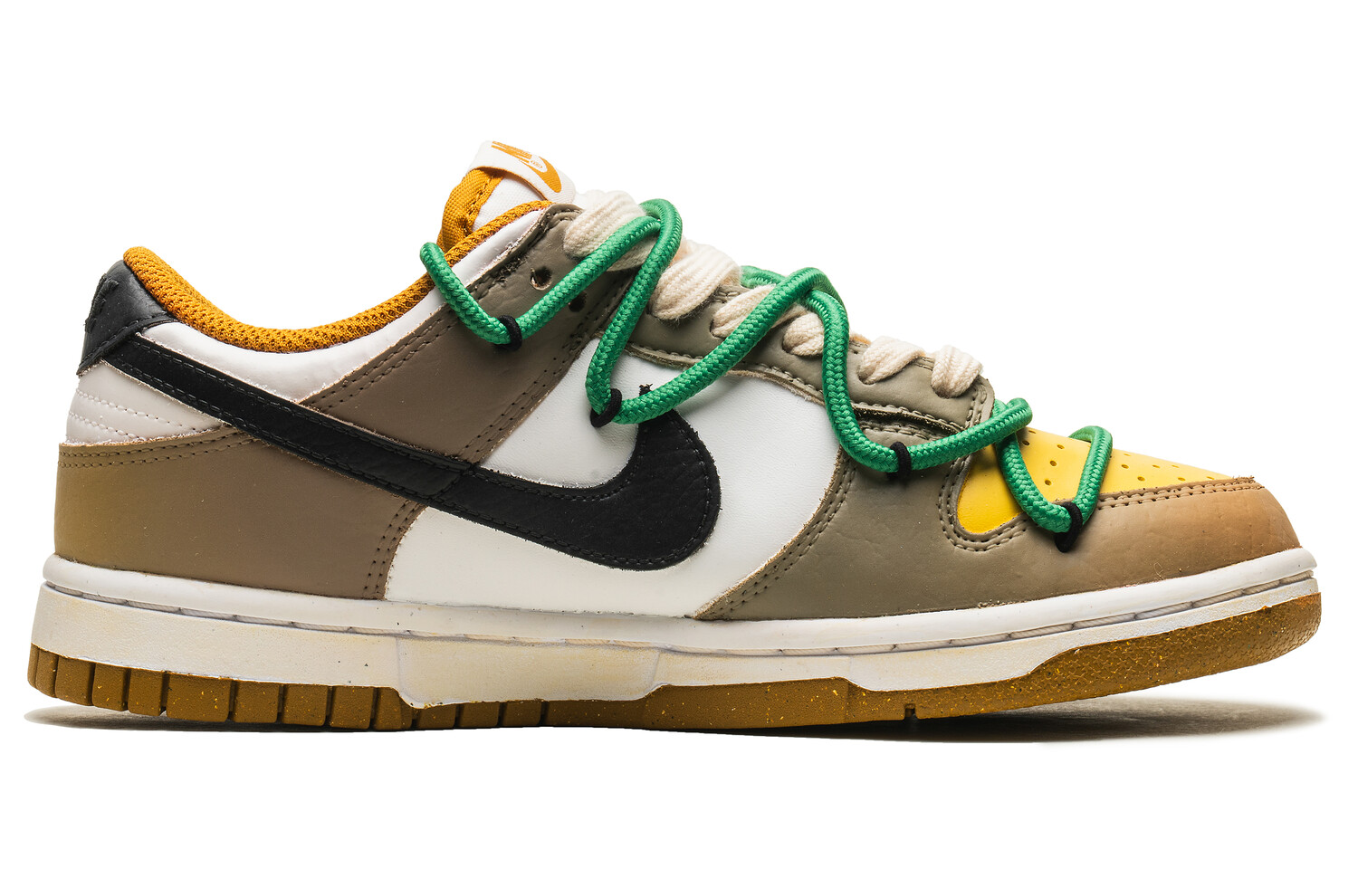

Кроссовки Nike Dunk Skateboarding Shoes Women's Low-top White/yellow/brown, желтый