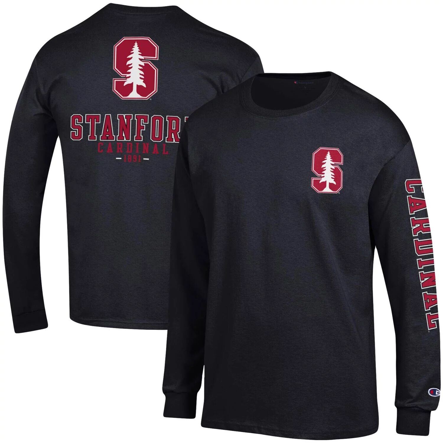

Мужская черная футболка с длинным рукавом Stanford Cardinal Team Stack Champion