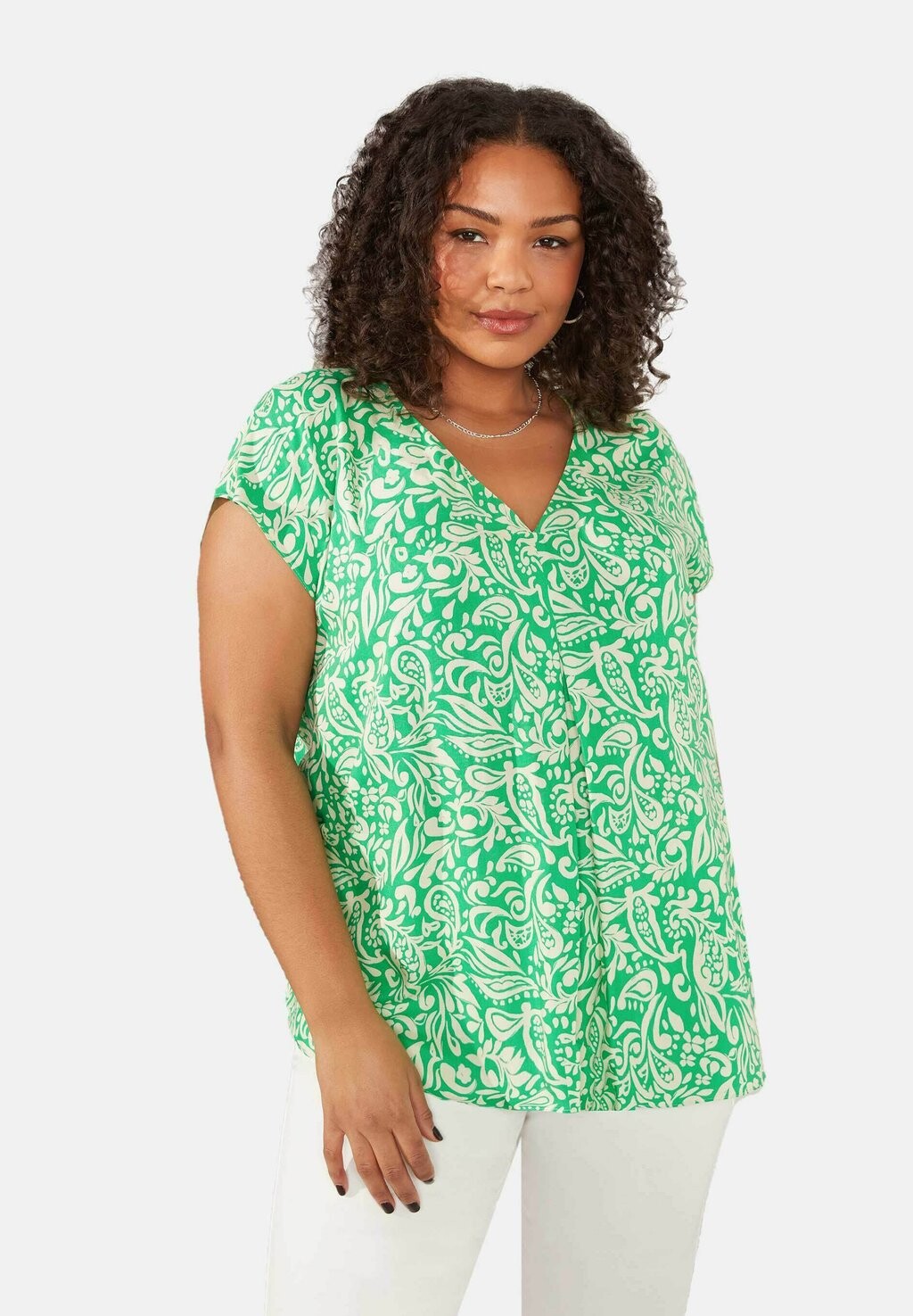 

Топ PAISLEY PRINT PLEAT Live Unlimited London, цвет green