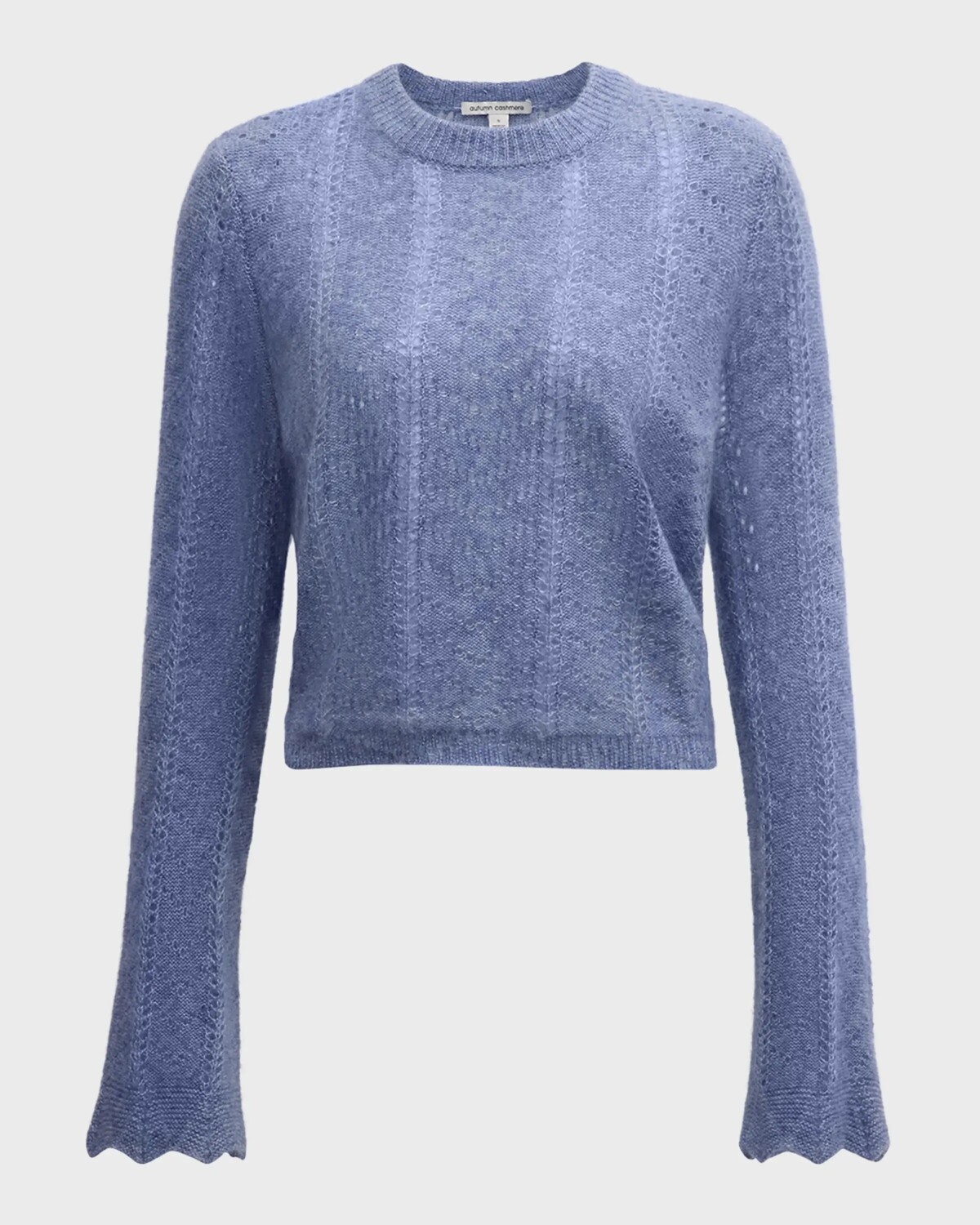 

Вязаный свитер с узором «пуантелле» и шевроном Autumn Cashmere, черный