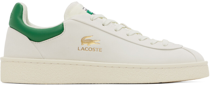 

Бело-зеленые кроссовки Baseshot Premium Lacoste