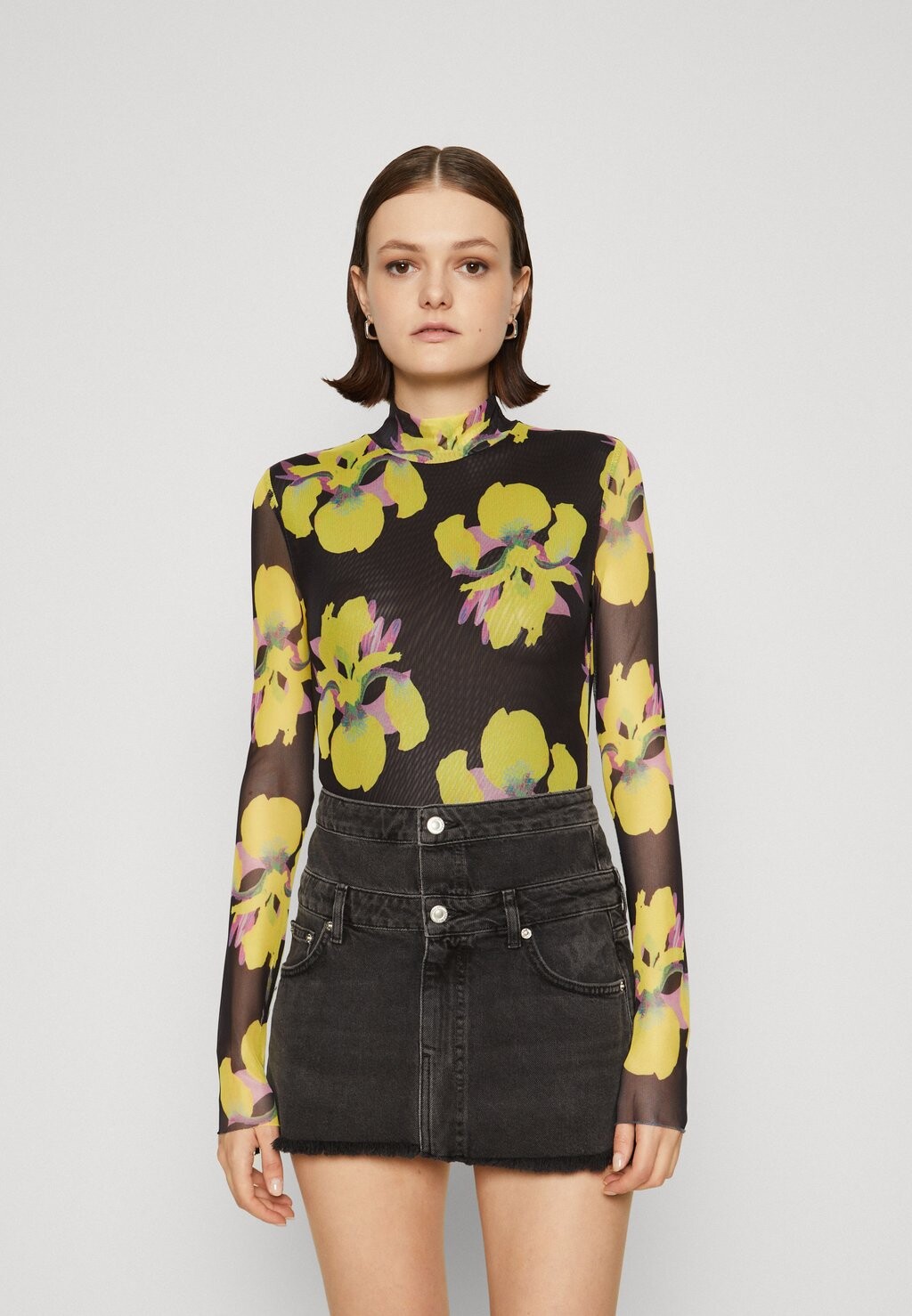 

Топ с длинными рукавами NEYO BIG FLOWER Colourful Rebel, цвет bright yellow