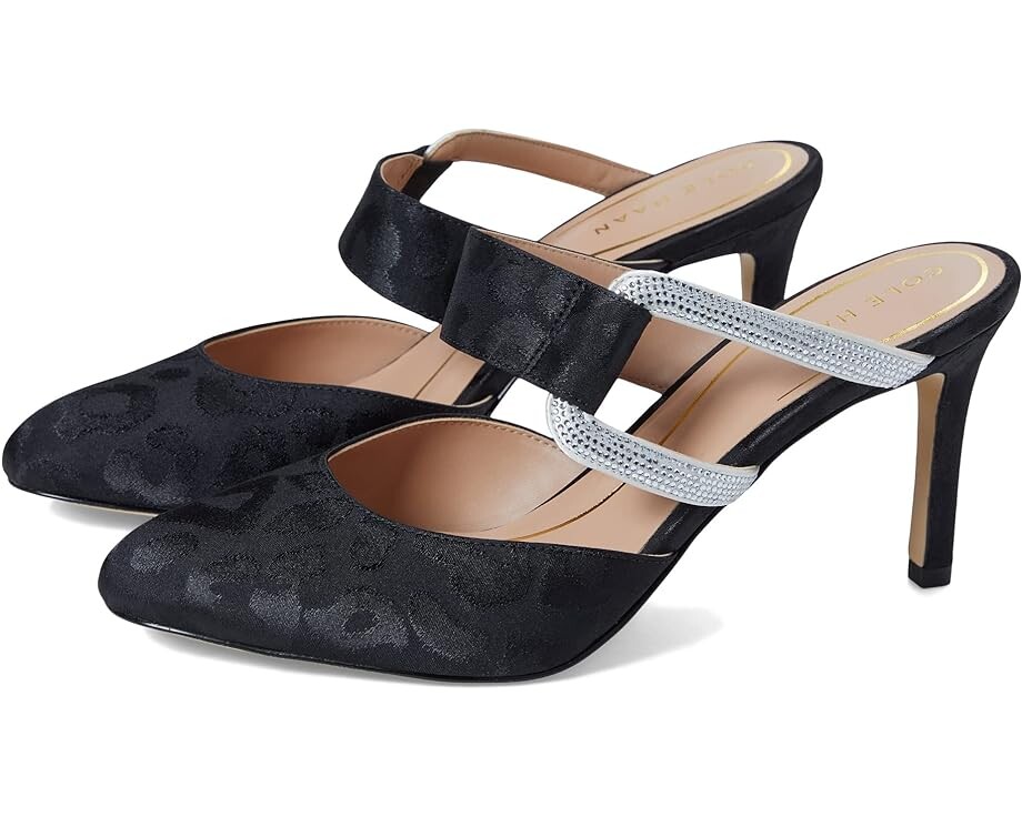 

Туфли Cole Haan Gabbie Jewel Mule 80 mm, цвет Black Satin