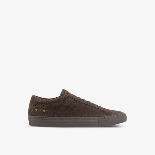 

Замшевые низкие кеды achilles low с принтом Common Projects, цвет clay suede