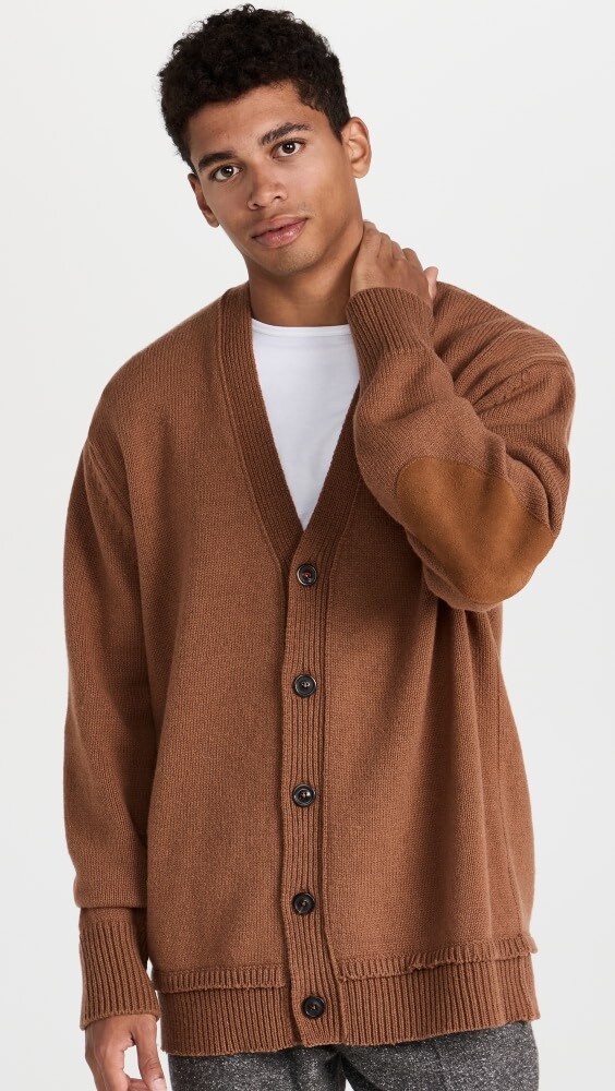 

Кардиган Maison Margiela Distressed Elbow Patch Layered, кэмел