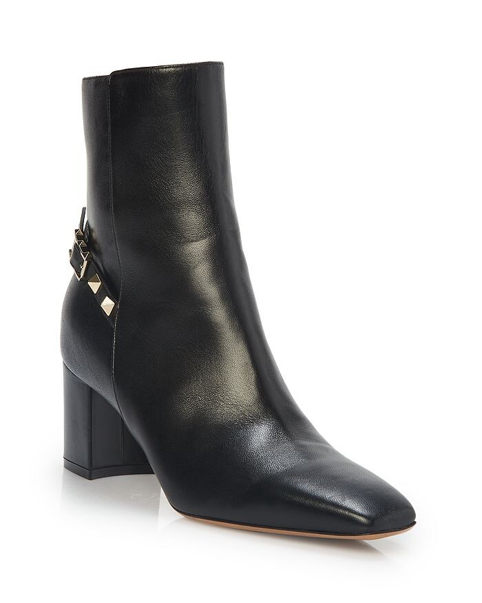 

Женские ботильоны Rockstud на блочном каблуке с боковыми молниями Valentino Garavani