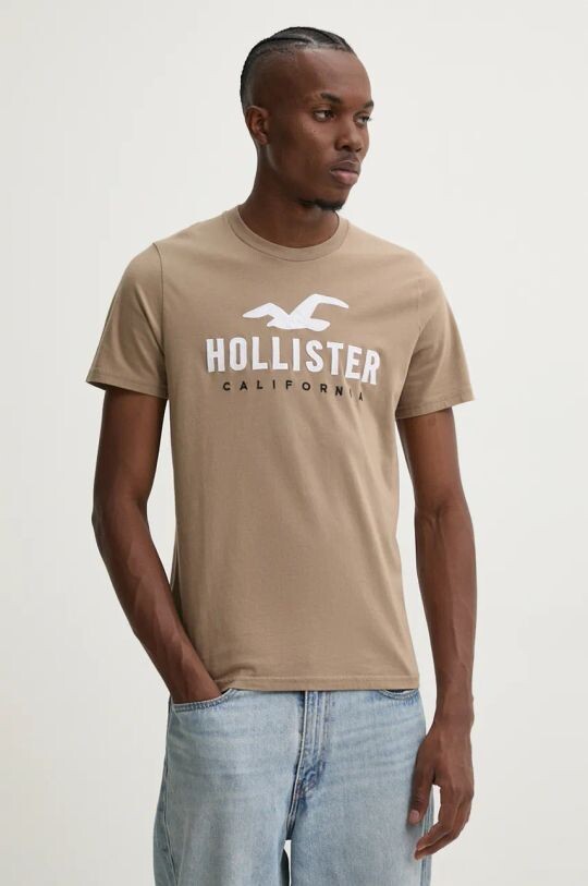 

Хлопковая футболка Hollister Co., коричневый