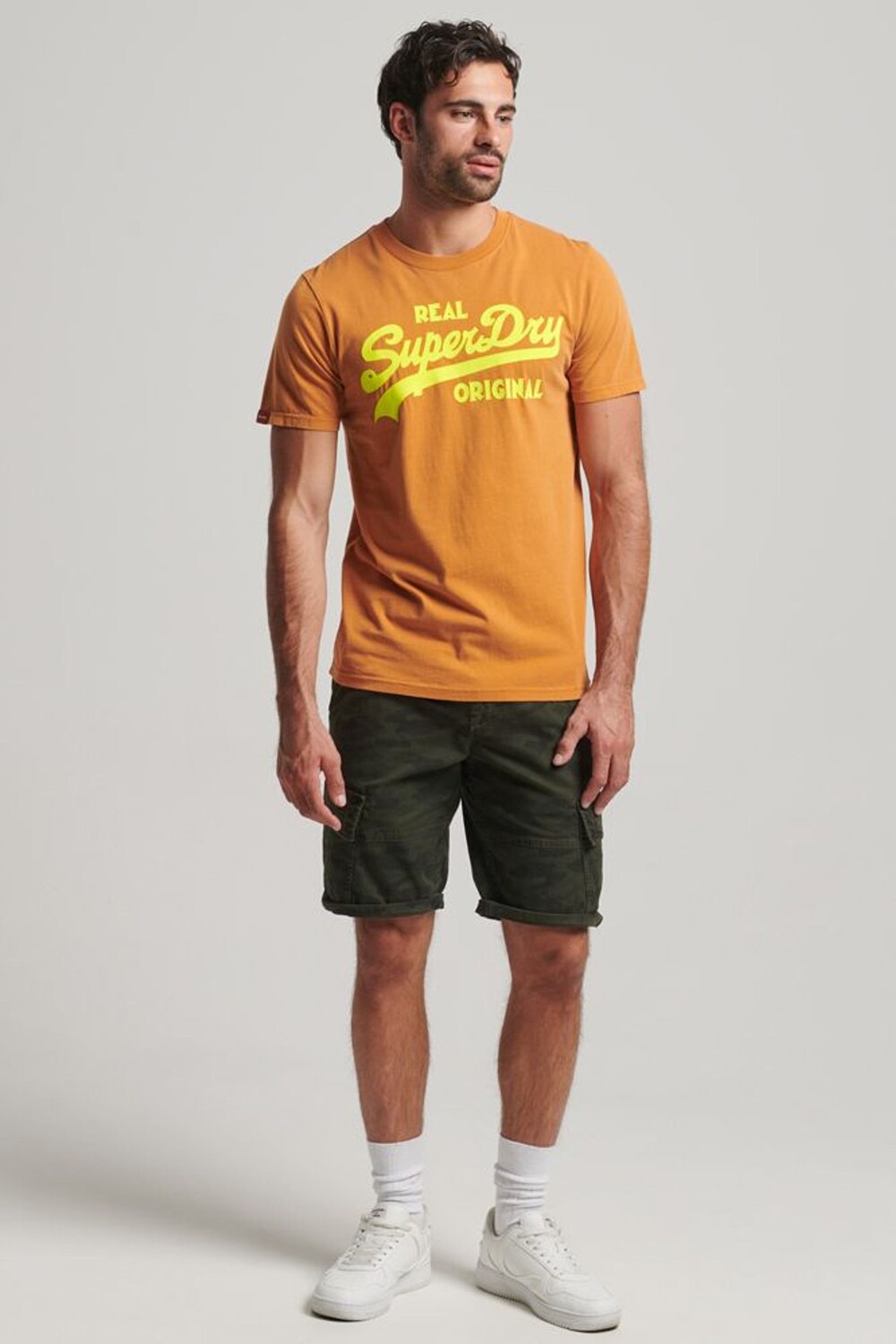 

Винтажная футболка с неоновым логотипом Superdry, желтый