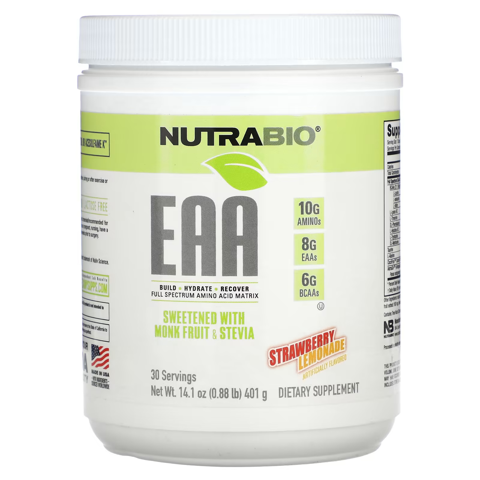 Пищевая добавка NutraBio EAA Strawberry Lemonade, 401 г
