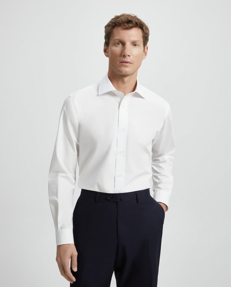 цена Мужская классическая рубашка стандартного кроя без утюга Emidio Tucci, белый
