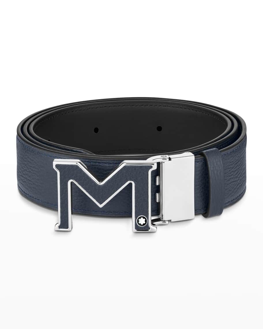 

Мужской двусторонний кожаный ремень с пряжкой M Montblanc