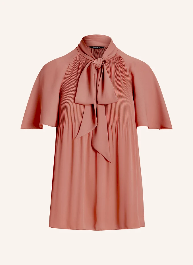 

Блузка с завязками на воротнике Lauren Ralph Lauren, розовый