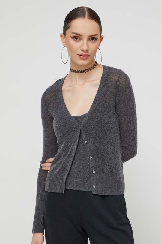 

Кардиган и шерстяной топ Abercrombie & Fitch, серый