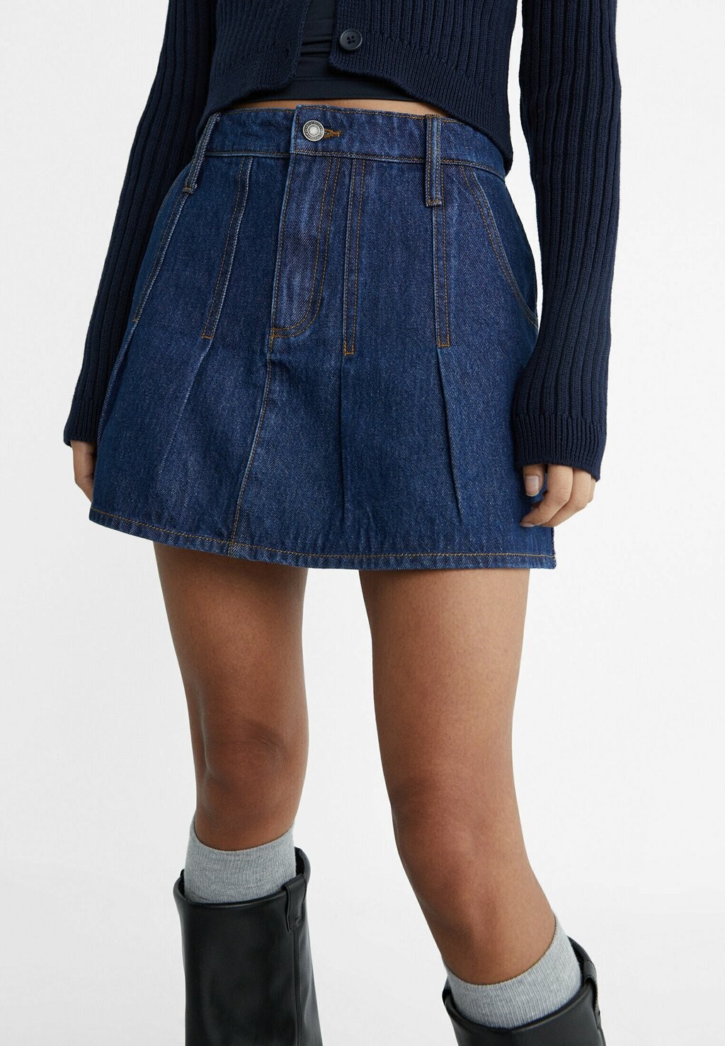 

Юбка плиссе BOX PLEAT Stradivarius, цвет dark blue