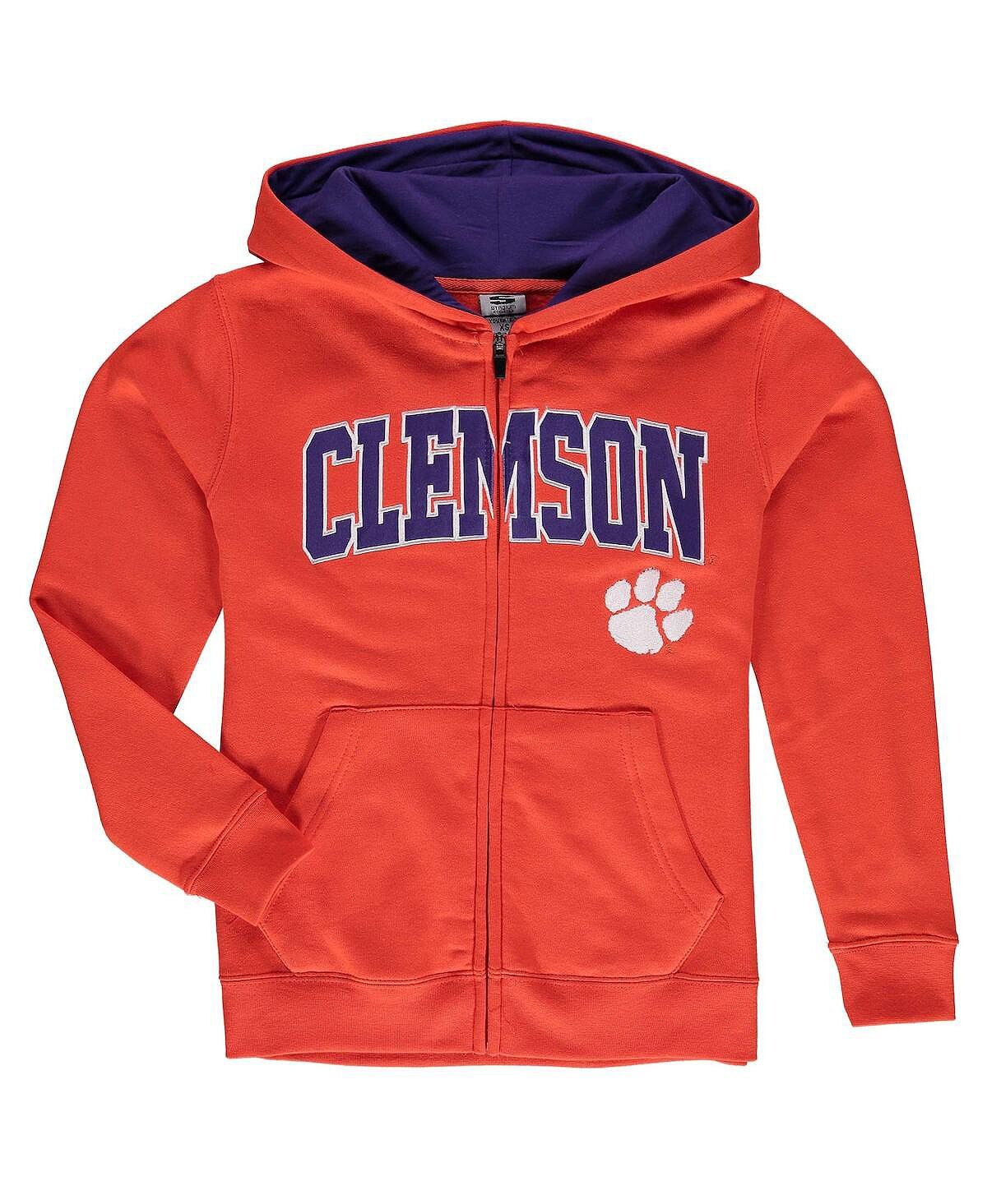 

Толстовка с молнией во всю длину и аркой с аппликацией и логотипом Big Boys Orange Clemson Tigers Stadium Athletic