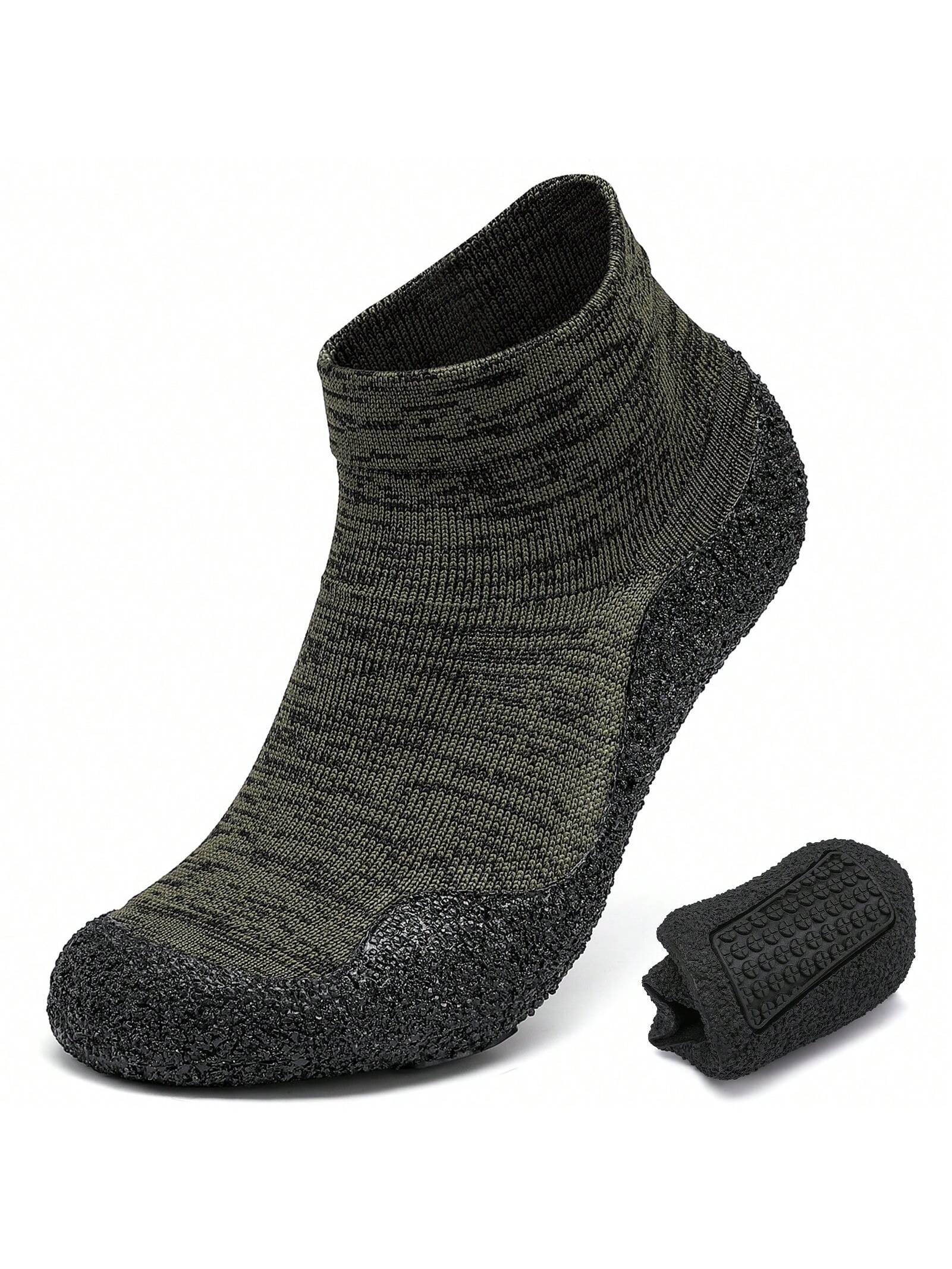 Минималистские туфли-носки для мужчин и женщин | Легкая обувь для ходьбы с нулевым падением | Многоцелевой, темно-зеленый