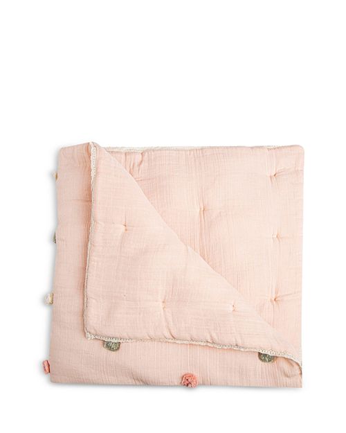 Одеяло Parker с помпонами Crane Baby, цвет Pink фото