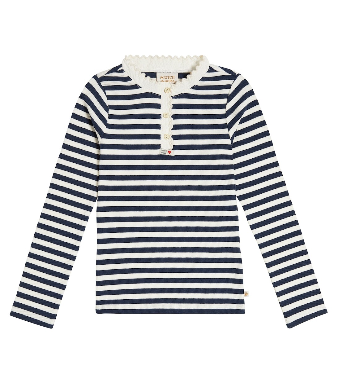 

Полосатый топ из хлопкового джерси Scotch & Soda, разноцветный