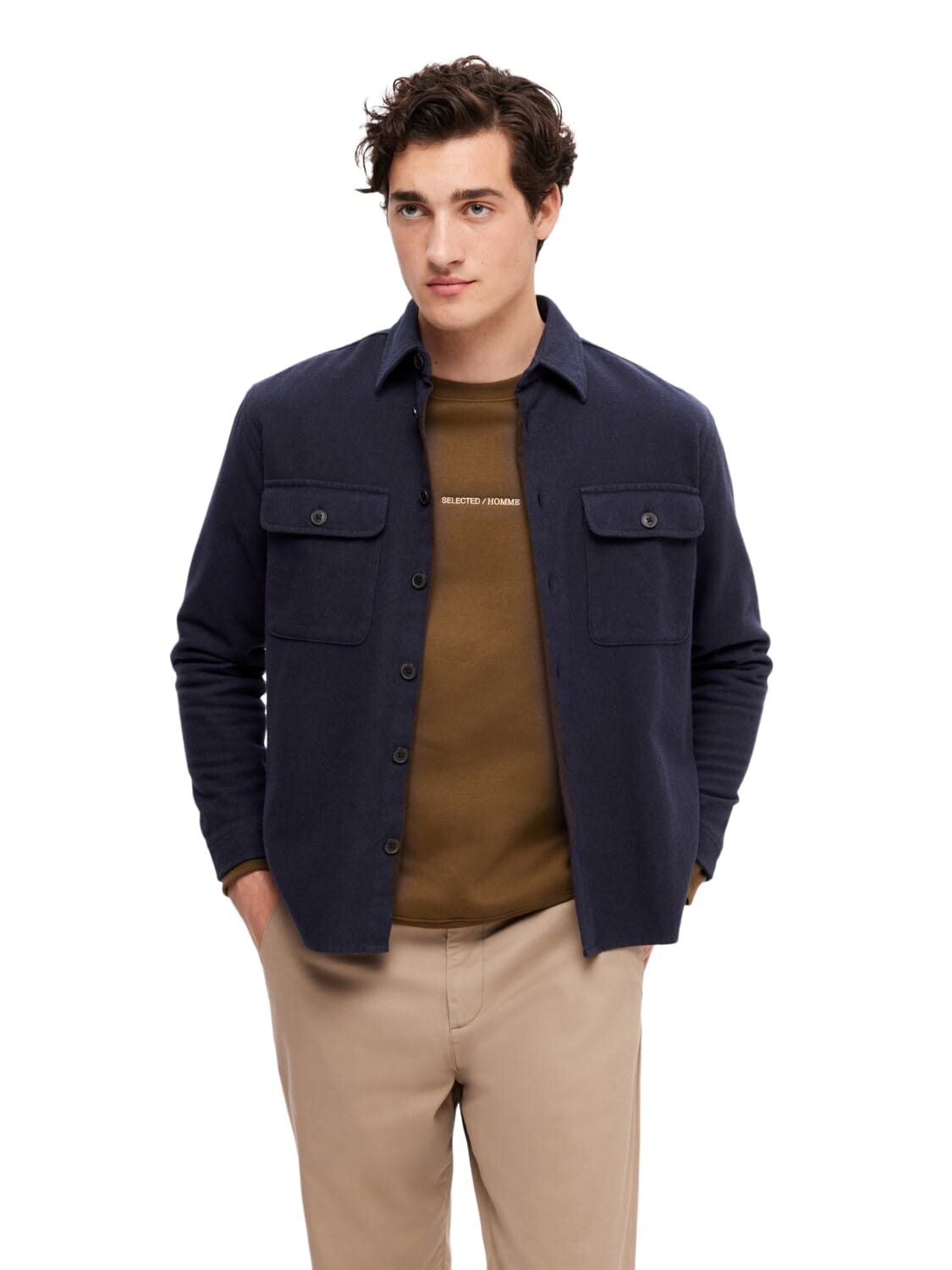 

Рубашка SELECTED HOMME SLHMASON TWILL OVERSHIRT, синий