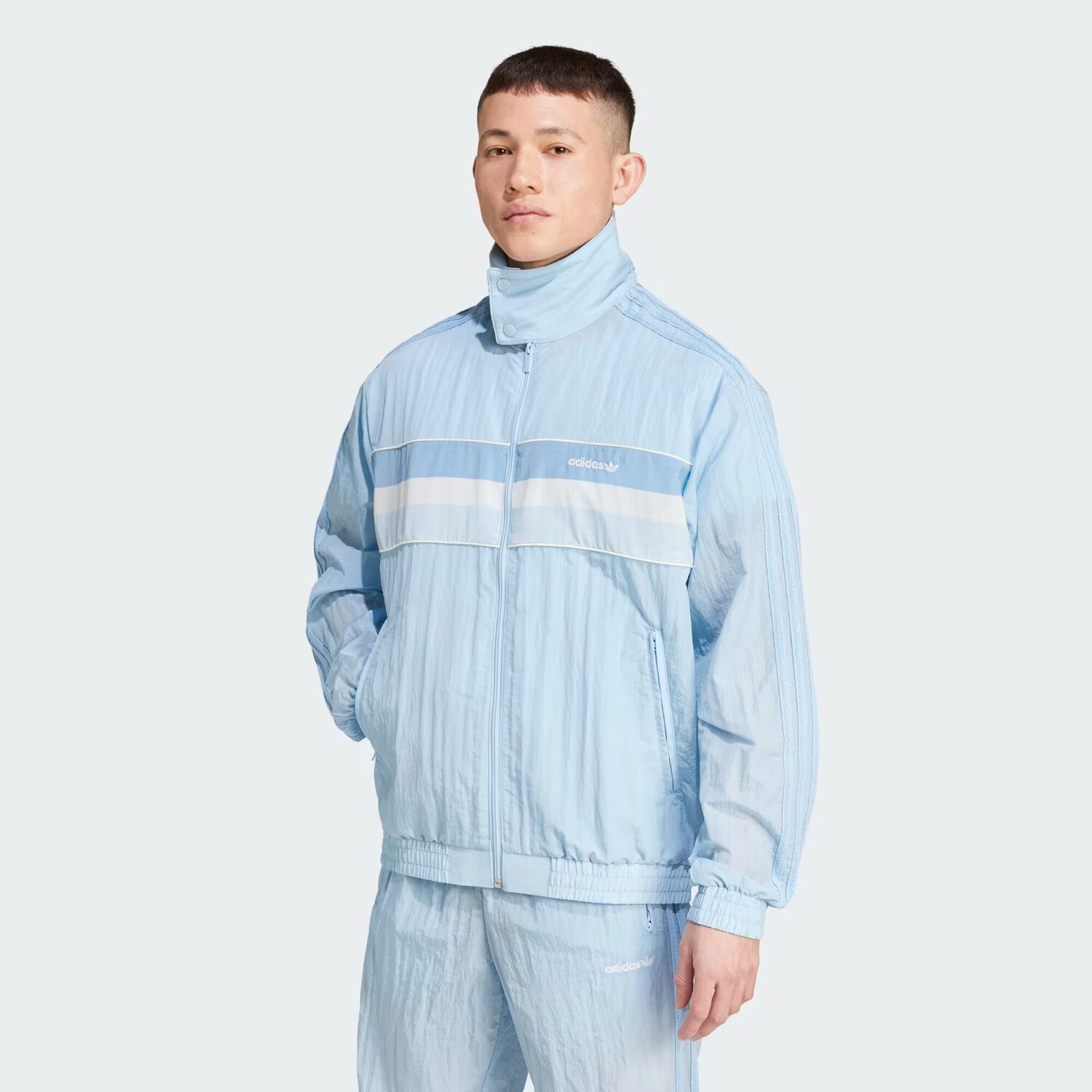 

Спортивный топ из нейлона с 3 полосками '80s Archive Adidas, цвет Clear Sky