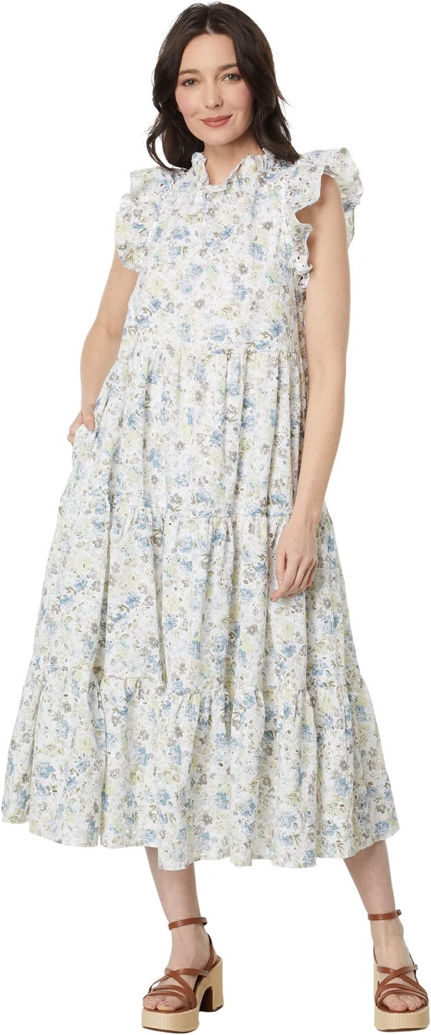

Многоярусное платье миди Eliza en saison, цвет Olive Multi