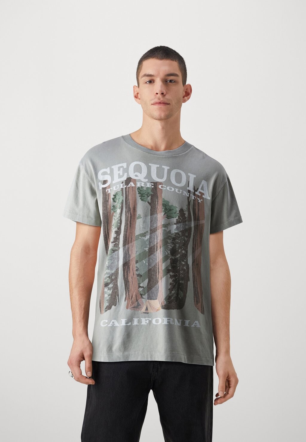 

Футболка с принтом Abercrombie & Fitch, оливковый меланж