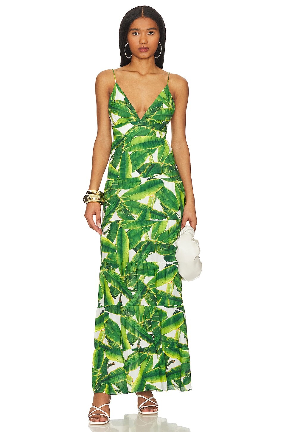 

Платье макси Alice + Olivia Karolina Halter, цвет Sun Palm & Off White