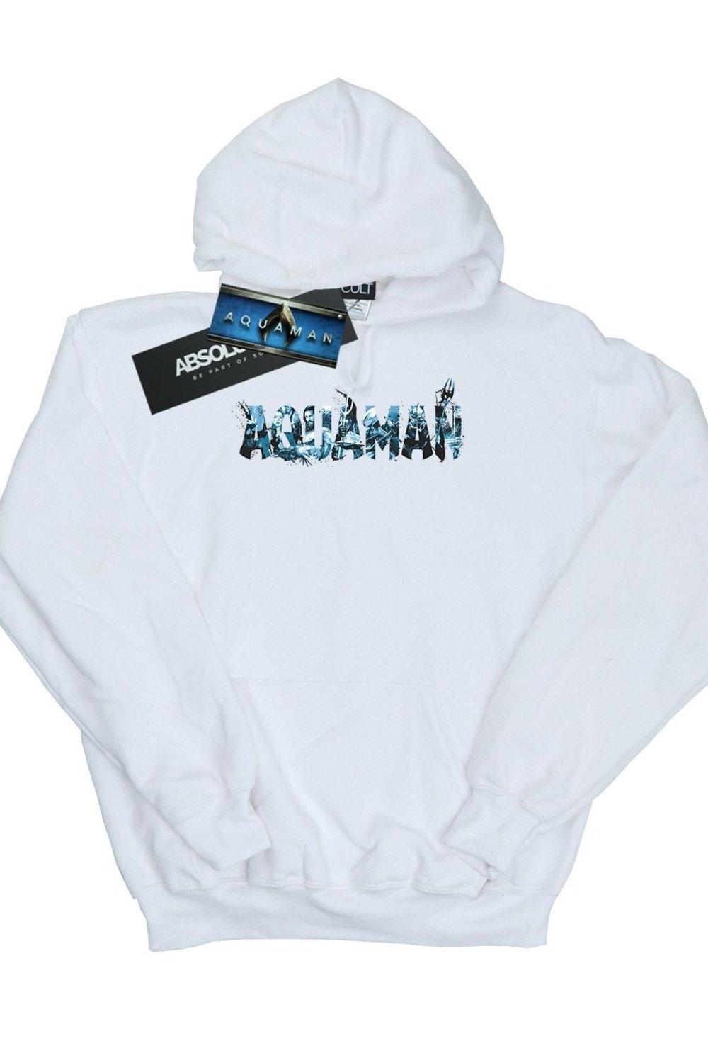 Толстовка с текстовым логотипом Aquaman DC Comics, белый носки dc comics pixel – aquaman белые