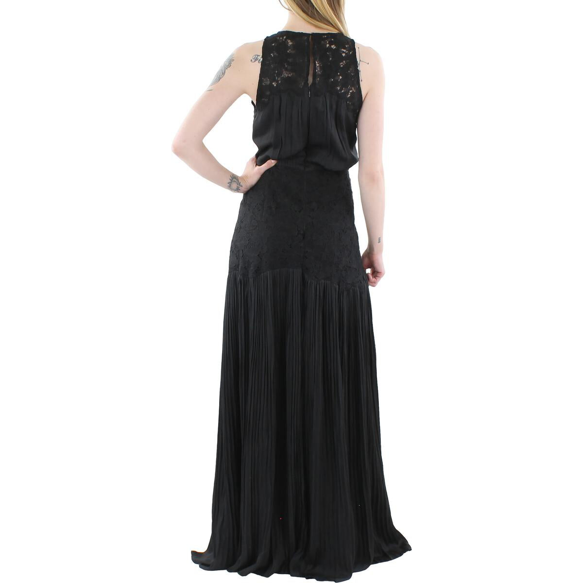 

Женское кружевное вечернее платье макси Halston, черный