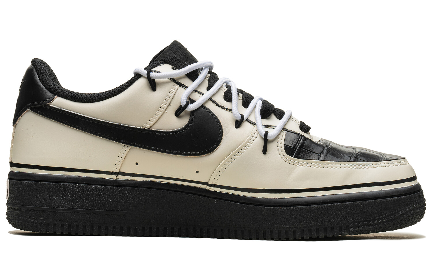 

Кроссовки Nike Air Force 1 Skateboarding Shoes Unisex Low-top Black, бежевый/черный