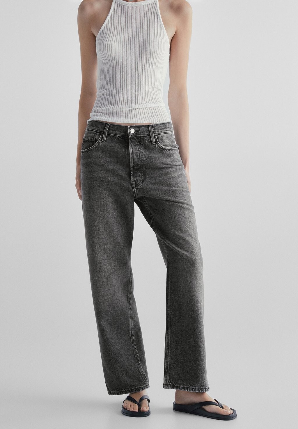 

Джинсы прямого кроя Massimo Dutti, темно-серый