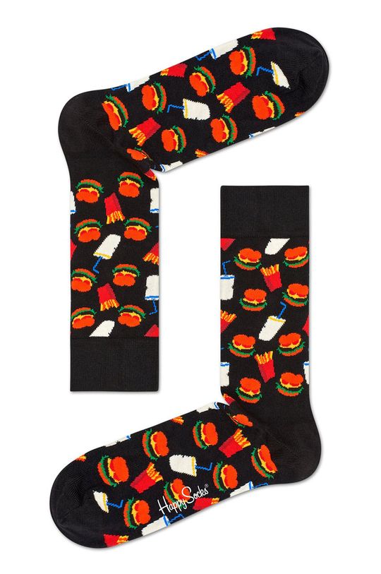 Носки-гамбургеры Happy Socks, черный