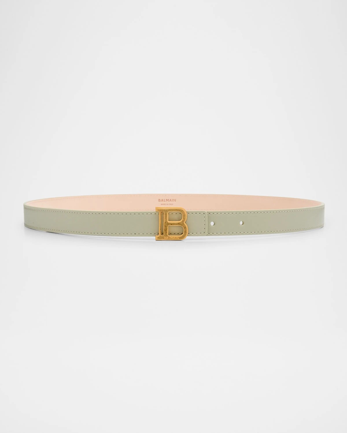 

Ремень из телячьей кожи с пряжкой с логотипом B Balmain, цвет Olive