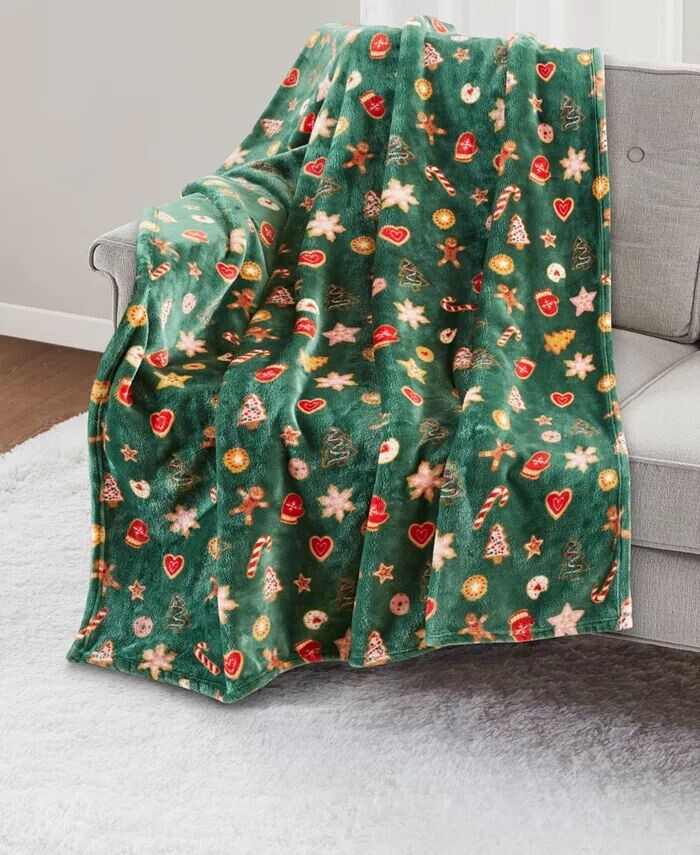 

Уютное плюшевое плед с принтом, 50 x 70 дюймов Premier Comfort, зеленый