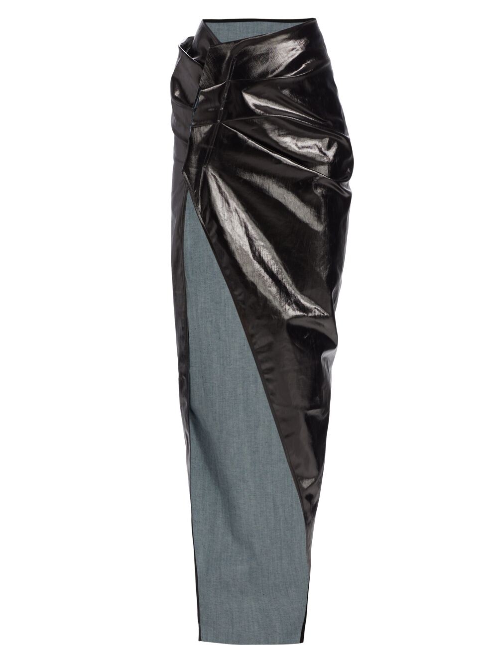 

Длинная джинсовая юбка с покрытием Edfu Rick Owens, черный