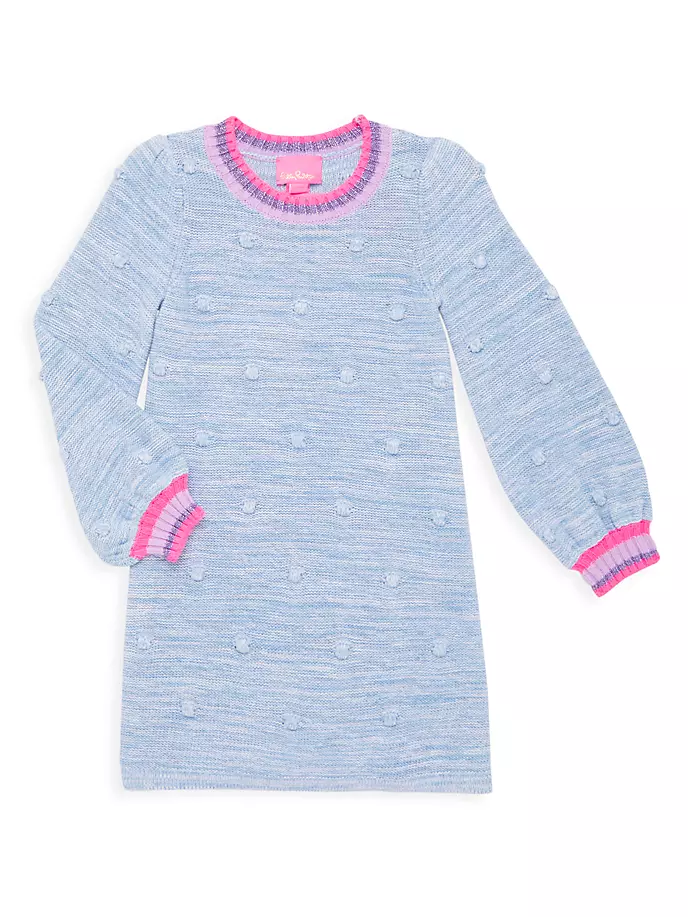 

Мини-платье-свитер Verna для маленьких девочек и девочек Lilly Pulitzer Kids, синий