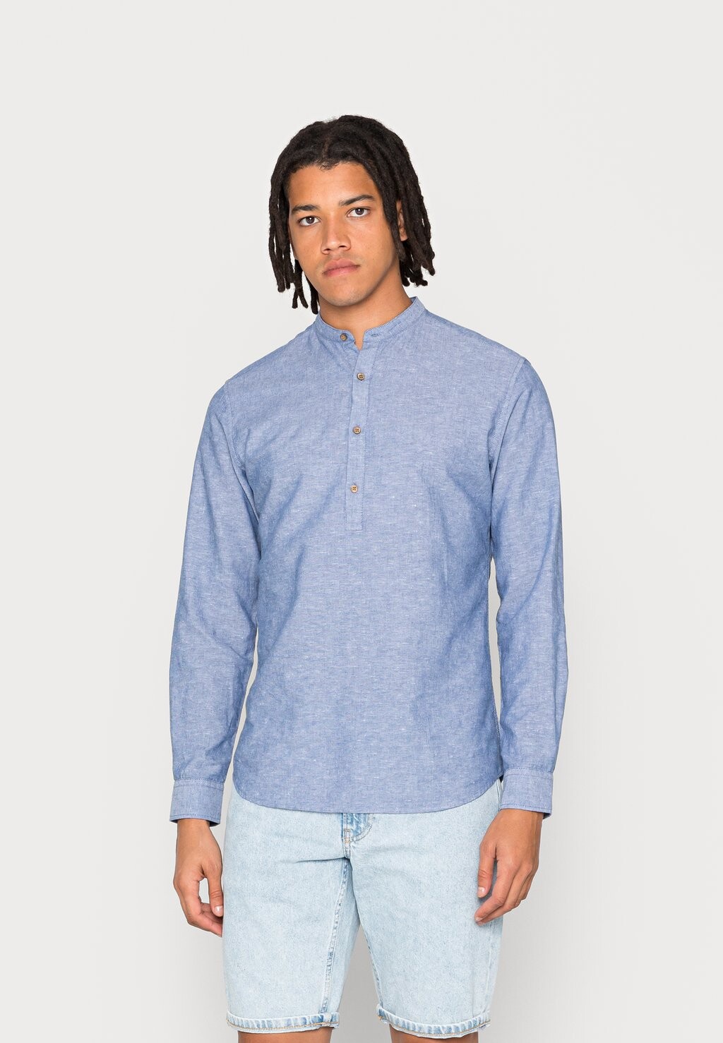 

Рубашка JPRBLASUMMER HALF PLACKET L/S SN Jack & Jones, Светло-синий