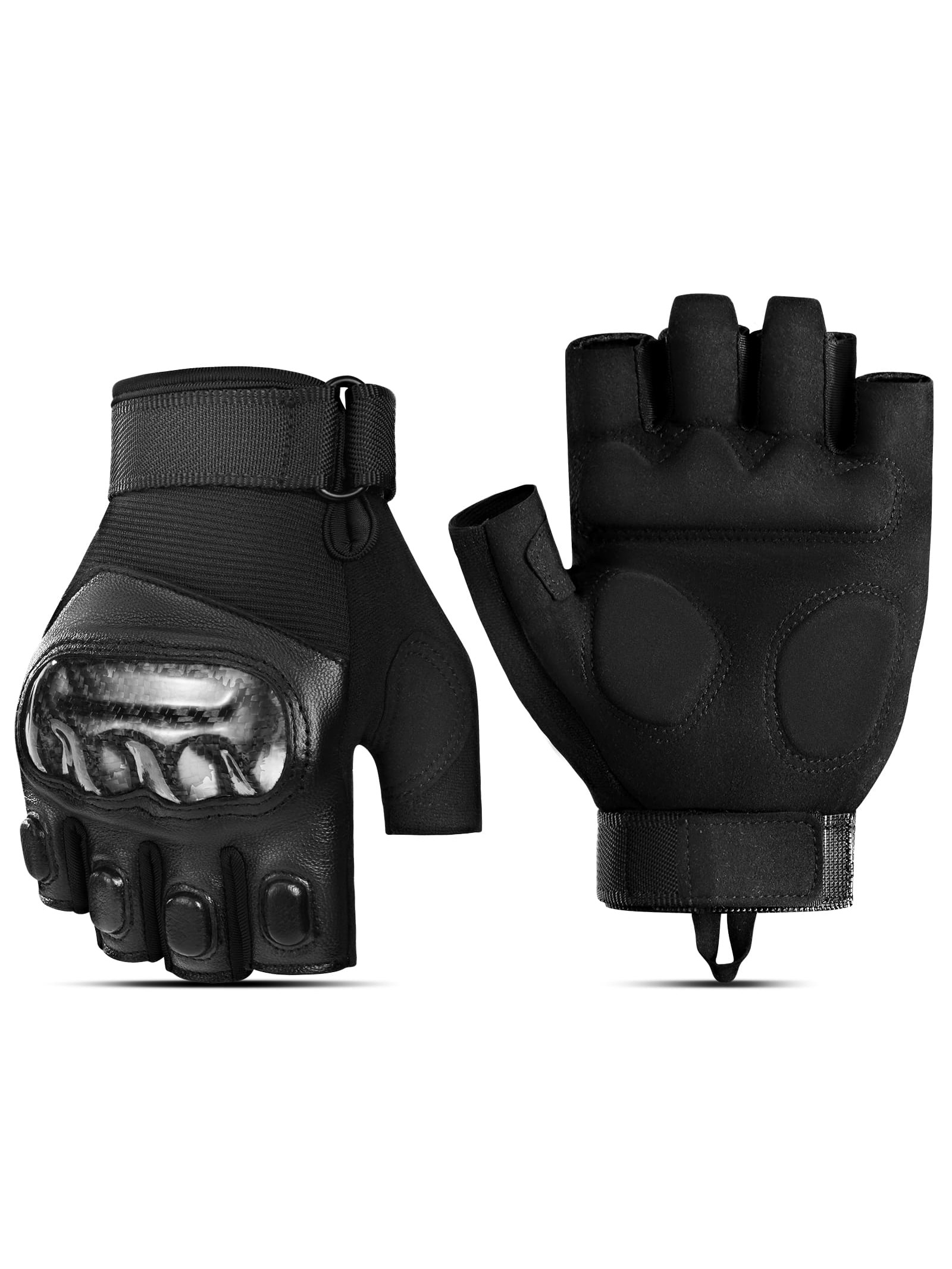 Мотоциклетные велосипедные перчатки ATARNI с половиной пальца: защита костяшек пальцев, черный