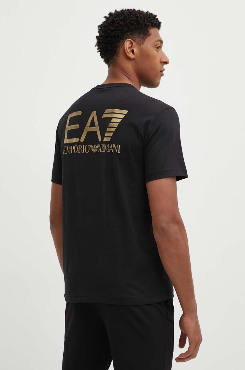

Хлопковая футболка EA7 Emporio Armani, черный
