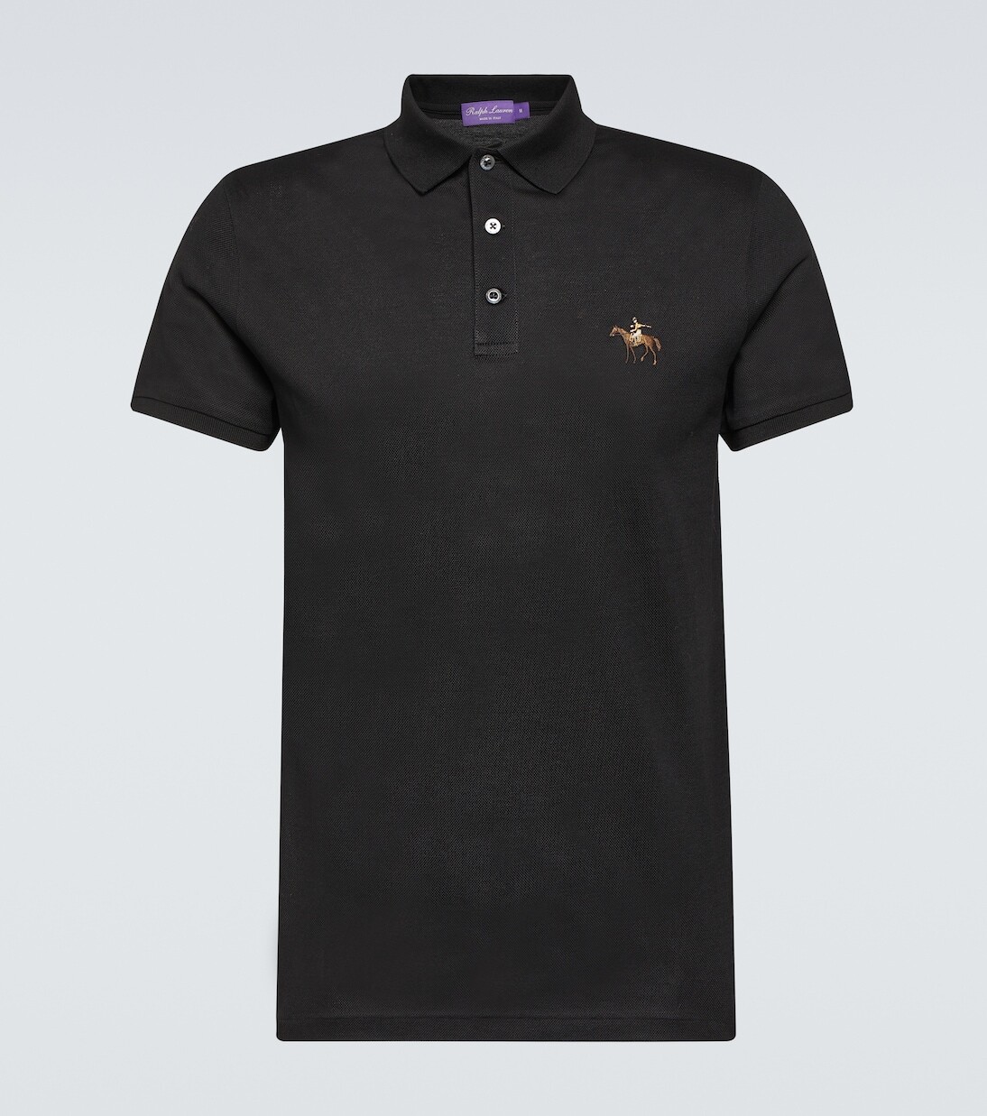 

Рубашка-поло из хлопкового пике Ralph Lauren Purple Label, черный