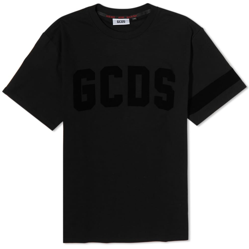 

Бархатная футболка с логотипом GCDS, черный
