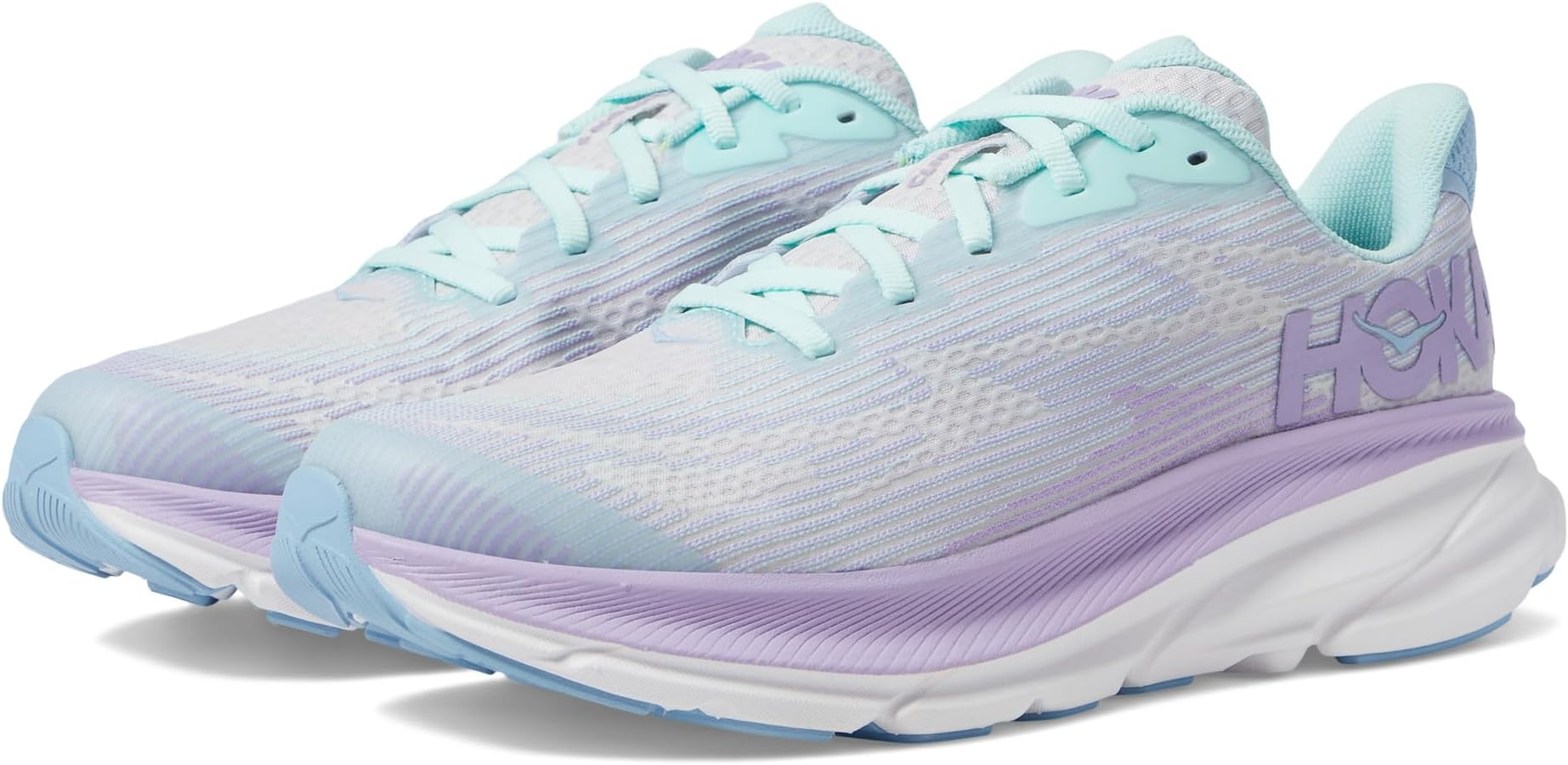 

Кроссовки Clifton 9 Hoka, цвет Sunlit Ocean/Lilac Mist