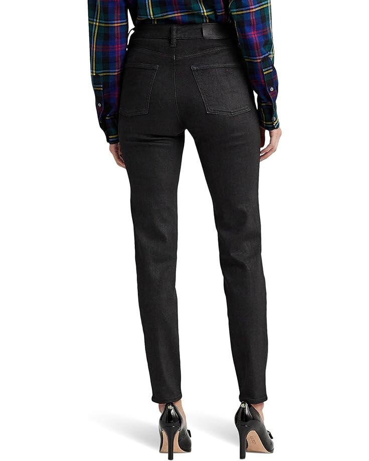 

Джинсы LAUREN Ralph Lauren Petite Coated High-Rise Skinny Ankle Jeans, цвет Black Wash