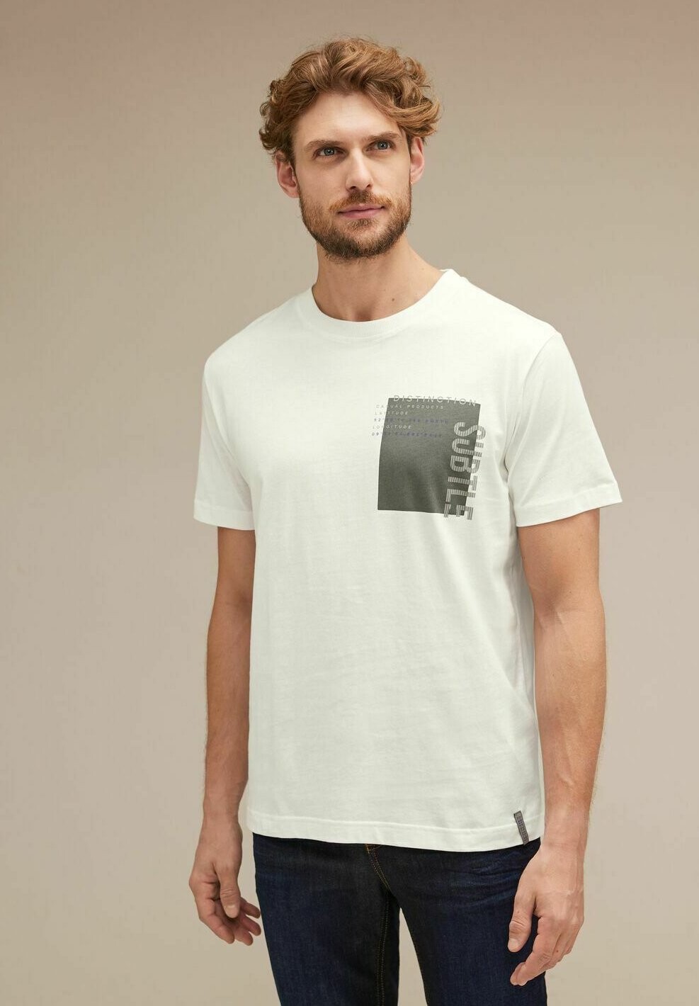 

Футболка с принтом Mit Brustprint Street One MEN, цвет weiß